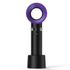 Mini Portable desk Fan USB Rech Mini Portable Fan USB Rechargeable Night Light Cooling Handheld Fan Three Speed Adjust - Black