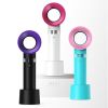 Mini Portable desk Fan USB Rech Mini Portable Fan USB Rechargeable Night Light Cooling Handheld Fan Three Speed Adjust - White