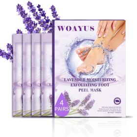 Foot exfoliating mask; suitable for dead skin and calluses; gentle foot care foot mask 4 pieces-lave - default