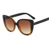 Fashion Cat Eye Sunglasses Women Large Frame Glasses Retro Sunglass Female Rivets Luxury Designer Eyewear UV400 Sun Glass Shades - black leopard