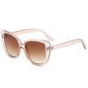 Fashion Cat Eye Sunglasses Women Large Frame Glasses Retro Sunglass Female Rivets Luxury Designer Eyewear UV400 Sun Glass Shades - champange
