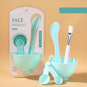 6pcs DIY Mask Bowl Mixing Brush Makeup Tool Set 4 In1 Beauty Skin Care with Brush Mixed Stir Spatula Stick Measuring Spoon Kit - green1