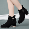 2022 New Boots Women Casual Shoes Woman Zipper Sexy Women's Boots Plus Size Ankle Boots Fashion Botas Mujer Women's Winter Shoes - black fur - 40