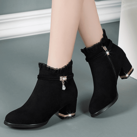 2022 New Boots Women Casual Shoes Woman Zipper Sexy Women's Boots Plus Size Ankle Boots Fashion Botas Mujer Women's Winter Shoes - Black - 41