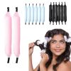 6pcs/set Soft Satin Pillow Rollers Hair Rollers Sleep Hair Styling Tools Hair Curler Rollers Magic Women Kids Curl Flexi Rods - Pink