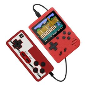 Retro Portable Mini Handheld Video Game Console 8-Bit 3.0 Inch Color LCD Kids Color Game Player Built-in 400 games - China - Red with Gamepad