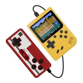 Retro Portable Mini Handheld Video Game Console 8-Bit 3.0 Inch Color LCD Kids Color Game Player Built-in 400 games - China - Yellow with Gamepad