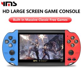 X7/X12 Plus Handheld Game Console 4.3/5.1/7.1 Inch HD Screen Portable Audio Video Player Classic Play Built-in10000+ Free Games - X74.3 Inch