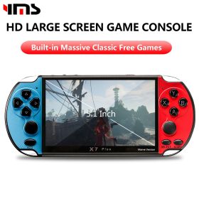 X7/X12 Plus Handheld Game Console 4.3/5.1/7.1 Inch HD Screen Portable Audio Video Player Classic Play Built-in10000+ Free Games - X7 Plus 5.1 Inch