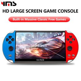 X7/X12 Plus Handheld Game Console 4.3/5.1/7.1 Inch HD Screen Portable Audio Video Player Classic Play Built-in10000+ Free Games - X12 Plus 7.1 Inch