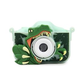 3D Cartoon Digital Camera Dinosaur Animal Shark Unicorn 20MP Children Mini Cameras Toy Take Pictures And Videos Play Games - Green - Standard