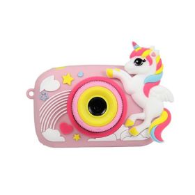 3D Cartoon Digital Camera Dinosaur Animal Shark Unicorn 20MP Children Mini Cameras Toy Take Pictures And Videos Play Games - White - 16GB