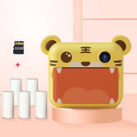 Children Instant Camera Print Camera 1080P Video Photo Digital Camera With Print Paper For Child Birthday Christmas Gift - Tiger-5 Rolls-32GB
