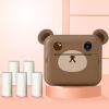 Children Instant Camera Print Camera 1080P Video Photo Digital Camera With Print Paper For Child Birthday Christmas Gift - Brown-5 rolls