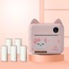 Children Instant Camera Print Camera 1080P Video Photo Digital Camera With Print Paper For Child Birthday Christmas Gift - Pink-5 Rolls