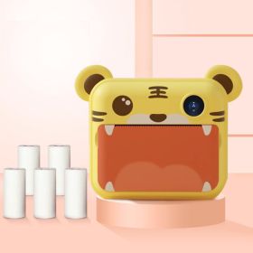 Children Instant Camera Print Camera 1080P Video Photo Digital Camera With Print Paper For Child Birthday Christmas Gift - Tiger-5 rolls