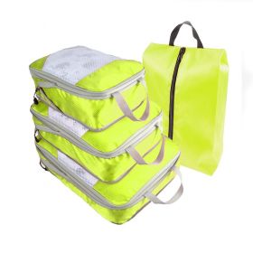 4pcs Packing Cubes Suitcase Organiser Packing Bags Luggage Organiser Set  - Green
