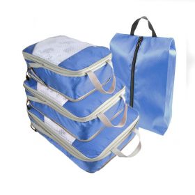 4pcs Packing Cubes Suitcase Organiser Packing Bags Luggage Organiser Set  - Blue