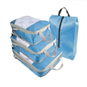 4pcs Packing Cubes Suitcase Organiser Packing Bags Luggage Organiser Set  - Light Blue