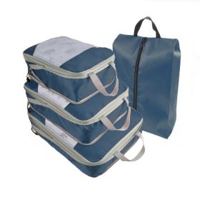 4pcs Packing Cubes Suitcase Organiser Packing Bags Luggage Organiser Set  - Navy Blue