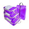 4pcs Packing Cubes Suitcase Organiser Packing Bags Luggage Organiser Set  - Purple