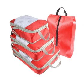 4pcs Packing Cubes Suitcase Organiser Packing Bags Luggage Organiser Set  - Red