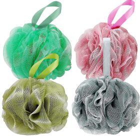 4 Set  Bath Shower Loofah Sponge 75g Bath Mesh Pouf Shower Ball Body Scrubber Exfoliating Bath Sponge for Women and Men;  - as pic