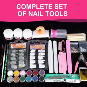 Full Acrylic Nail Kit Manicure Colored Nails A False Nail Set - New
