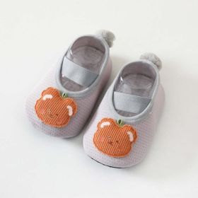 Baby Girl Cartoon Pattern Non-Slip Toddler Shoes With Tail Design Floor Socks - M (1-2Y) - Grey