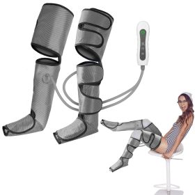 Leg Massager Air Compression Calf Feet Thigh Foot Massage Wraps Muscle Pain Relief Blood Circulation - Grey