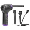 Electric Cordless Air Duster Blower Compressed Air Duster for Computer Keyboard PC Portable Rechargeable Air Blower with Built-in LED Light - Black
