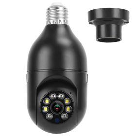 E27 WiFi Bulb Camera 1080P FHD WiFi IP Pan Tilt Security Surveillance Camera - Black