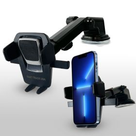 Products Car Phone Mount Holder One Touch Adjustable Long Neck for Windshield Dashboard Desk - black
