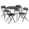 5-Piece Card Table Set, Black - 5