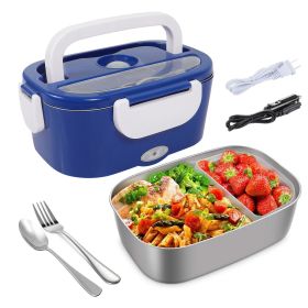 1.5L 110V/12V Electric Lunch Box Portable for Car Office Food Warmer Heater Container 40W - 1 Eletric Lunch Box Blue