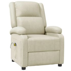 Massage Chair Cream White Faux Leather - Cream