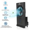Humidifier and Misting Fan with Remote Control; 3 Speed Settings; with 2.5L Water Tank; with Automatic Shut-off Timer; Indoors; Black - as Pic