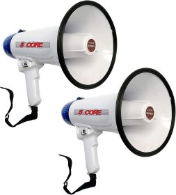 5Core Megaphone Handheld Bullhorn Cheer Loudspeaker Bull Horn Speaker Megaphono Siren Sling Strap Portable 20R-USB WOB - 2 Pieces