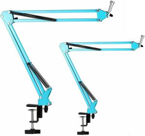 Microphone Stand Suspension Boom Scissor Arm Upgraded Studio Microphone Mic Holder Mike Stand Clamp 5 Core MS ARM BLU (Blue) - 2 Pieces