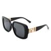 Square Chic Flat Top Women Fashion Sunglasses - Black