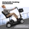 Four wheels Compact Travel Mobility Scooter with 300W Motor for Adult-300lbs,CHROME - as Pic
