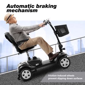 Four wheels Compact Travel Mobility Scooter with 300W Motor for Adult-300lbs,CHROME - as Pic