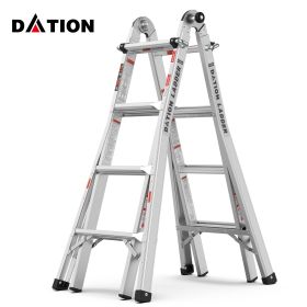 Household engineering multifunctional aluminum alloy telescopic ladder A-type ladder straight ladder 17ft - as Pic