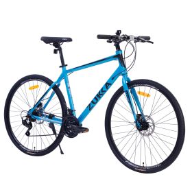 21 Speed Hybrid bike Disc Brake 700C Road Bike For men women\'s City Bicycle - as Pic