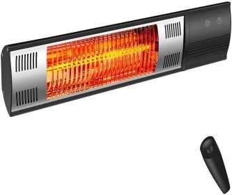 Simple Deluxe Wall Mounted Patio Outdoor Heater for Balcony, Courtyard with Remote Control - as Pic
