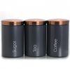MegaChef Essential Kitchen Storage 3 Piece Sugar;  Coffee and Tea Canister Set in Matte Gray - Matte Gray