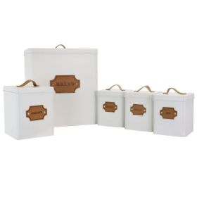 Multiful Piece Essential Houseware Kitchen Storage and Organization Canister Set - White - Kitchen Storage
