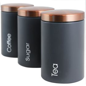 Multiful Piece Essential Houseware Kitchen Storage and Organization Canister Set - Matte Gray - Kitchen Storage