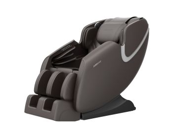 BOSSCARE Massage Chair Recliner with Zero Gravity; Full Body Airbag Massage Chair with Bluetooth Speaker; Foot Roller Brown - as Pic