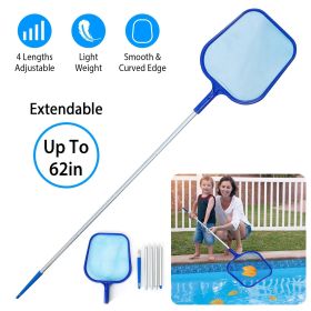 Swinging Pool Skimmer Cleaner Mesh Net Leaf Cleaning Scoop Pool Leaf Rake Debris Skimmer - Blue